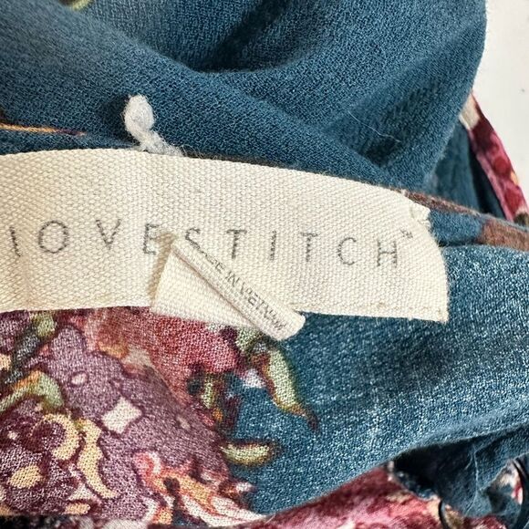 NWOT Love Stitch Women’s Green FloralSpaghetti Strap Max With Leg Slit- Size S/M - Picture 4 of 10